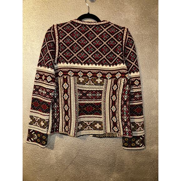 Anthropologie Aldomartins Abbie Nordic Boho Tassel Cardigan Sweater Size M - Picture 11 of 11